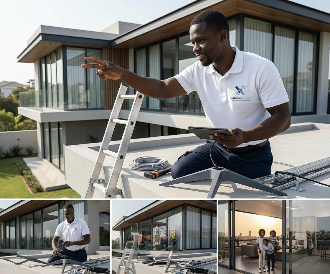 Installation professionnelle d'une antenne Starlink