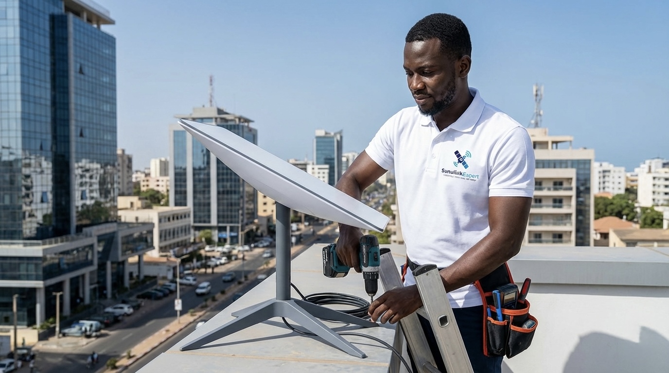 Starlink installation on a modern building in Plateau.